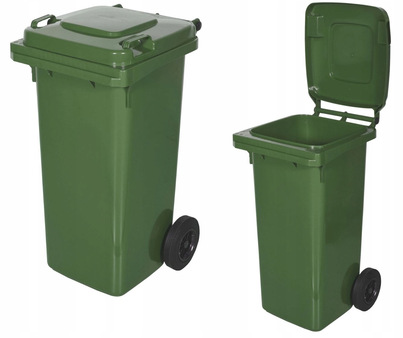 Kosz kubeł pojemnik na odpady 120L zielony – segregacja szkła szkło