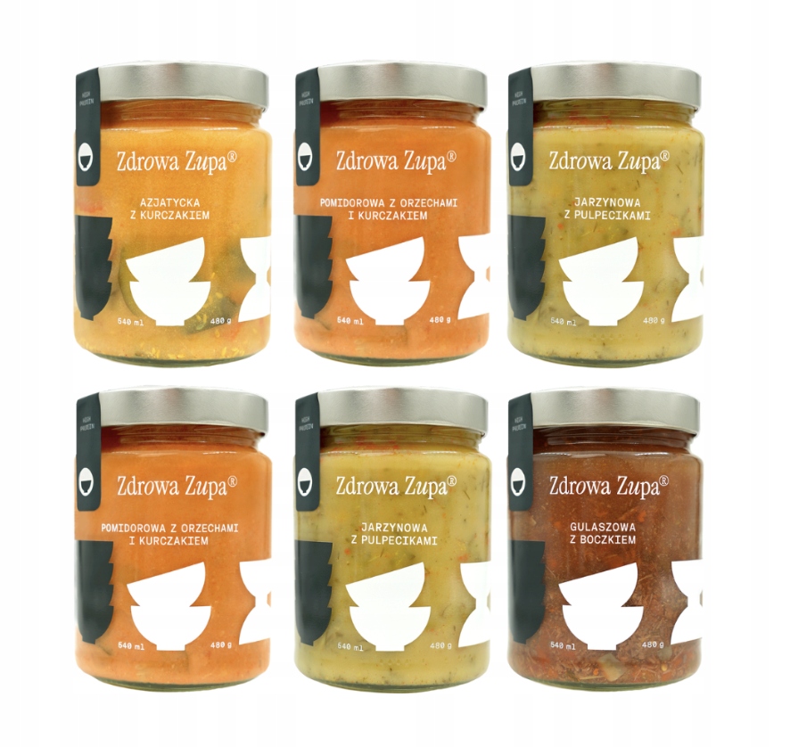 Zestaw zup wysokobiałkowych High Protein Zdrowa Zupa 6 sztuk
