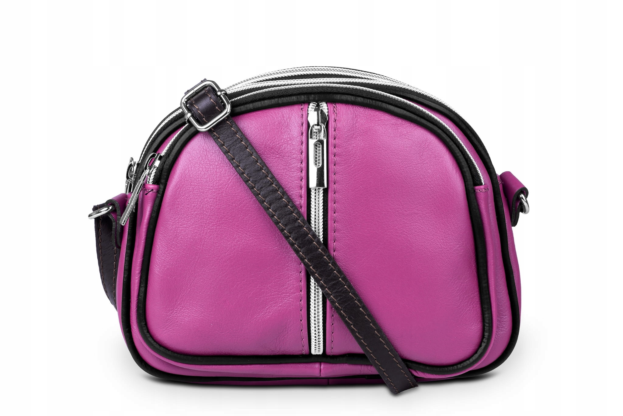 Kožená kabelka Vera Pelle Mateo Fuchsia