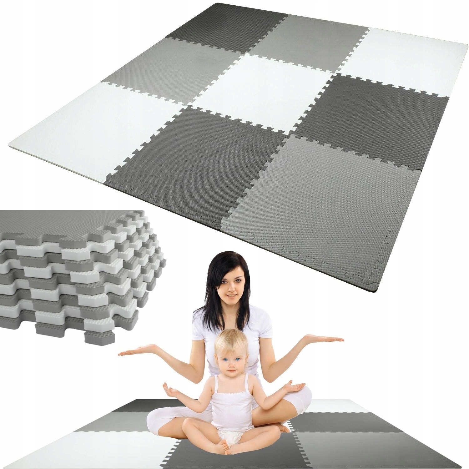 

Duża Mata Piankowa 180x180 Gruba Puzzle Eva Dywan