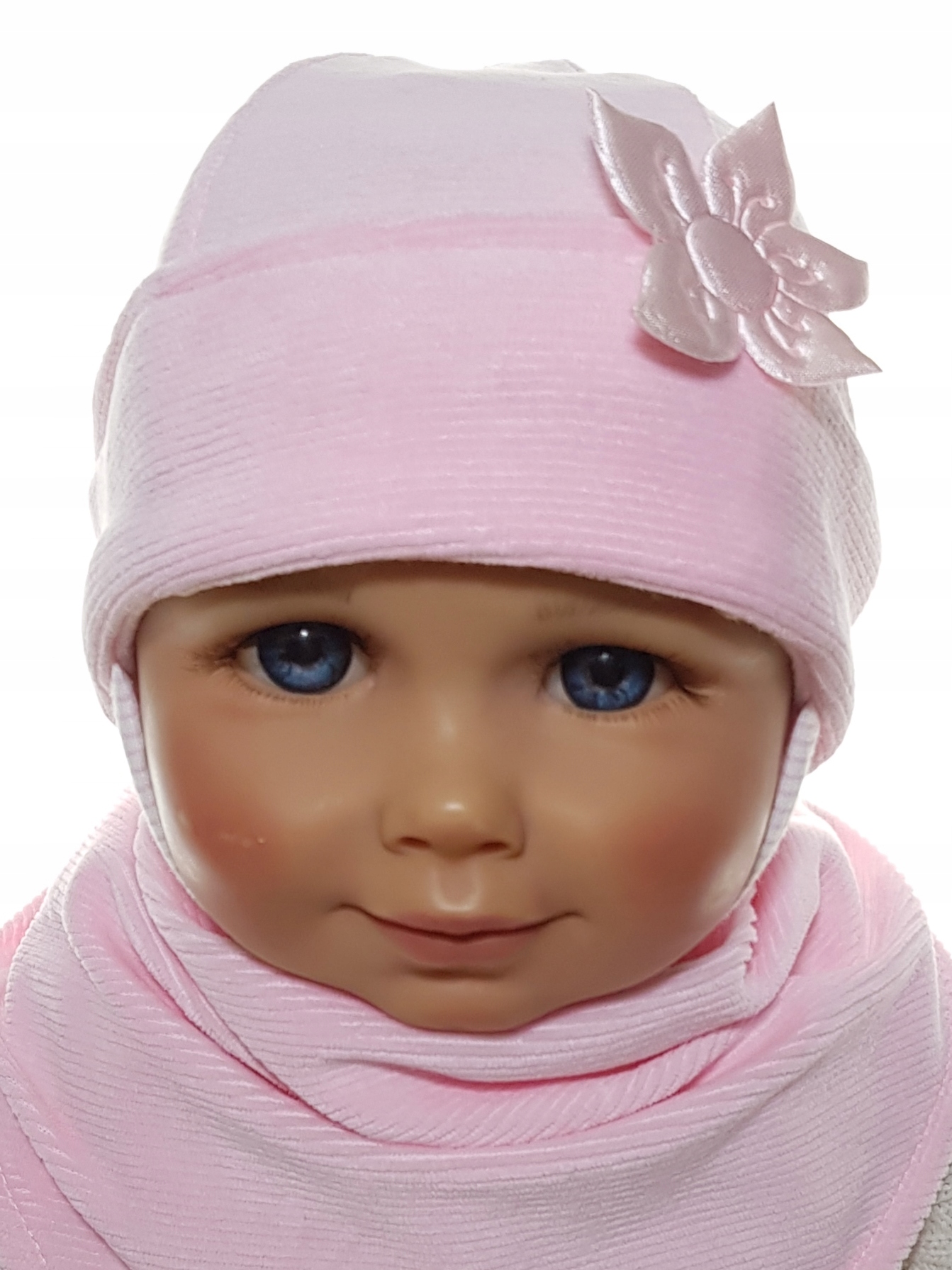 KOMPLET WELUR DLA NOWORODKA CZAPKA + CHUSTKA CZAPECZKA CHUSTECZKA 5 KOLORÓW Płeć Dziewczynki