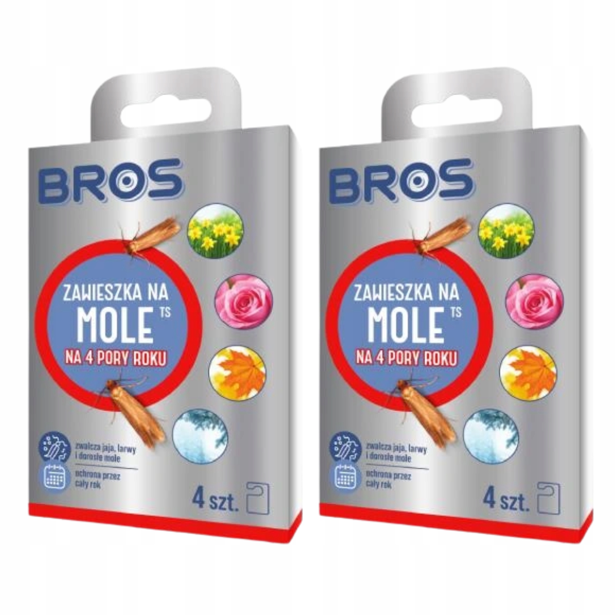 BROS Zawieszka Na Mole Odzieżowe 4 Pory Roku Do Szafy Ochrona Cały Rok x2