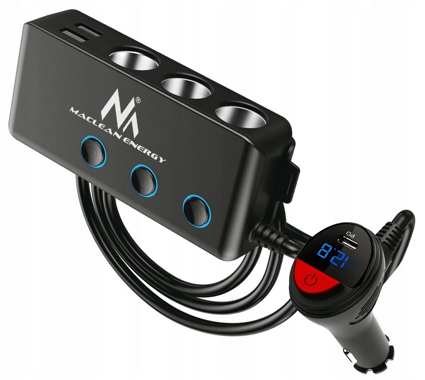 ROZDZIELACZ GNIAZDA ZAPALNICZKI 3 GNIAZDA 4x USB Producent Maclean