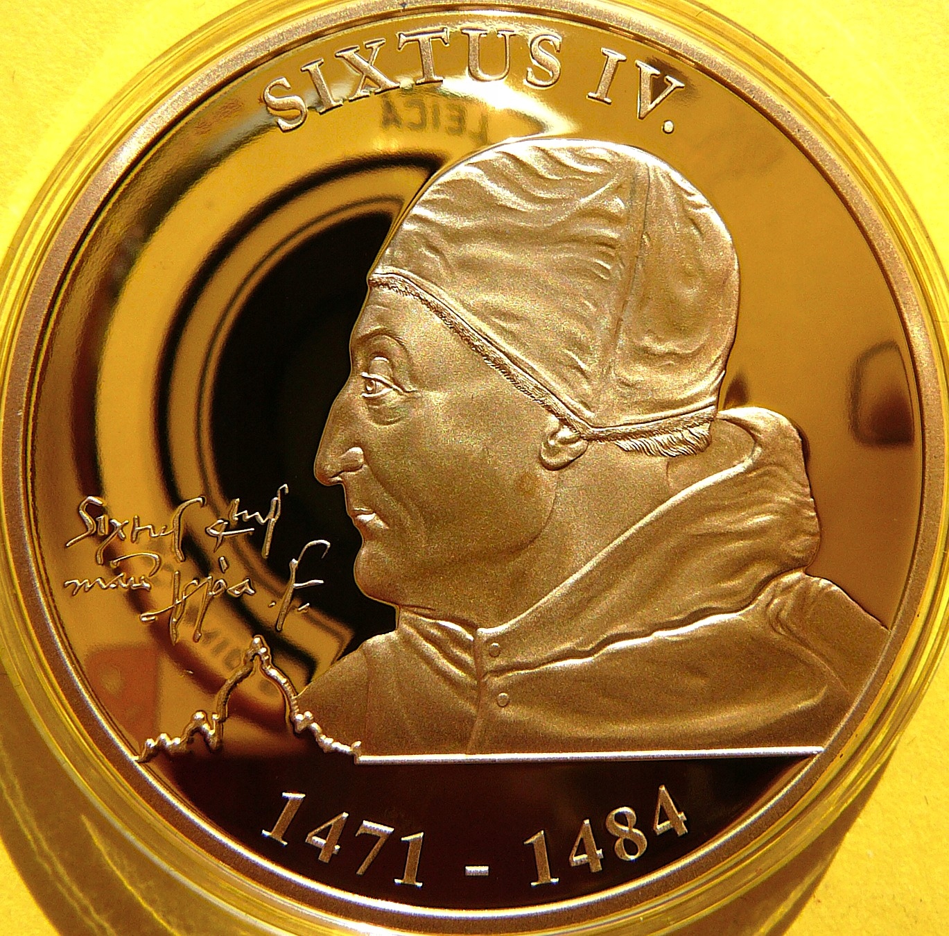 PAPIEŻ SIXTUS IV WATYKAN BAZYLIKA ŚW PIOTRA PROOF ZŁOTO