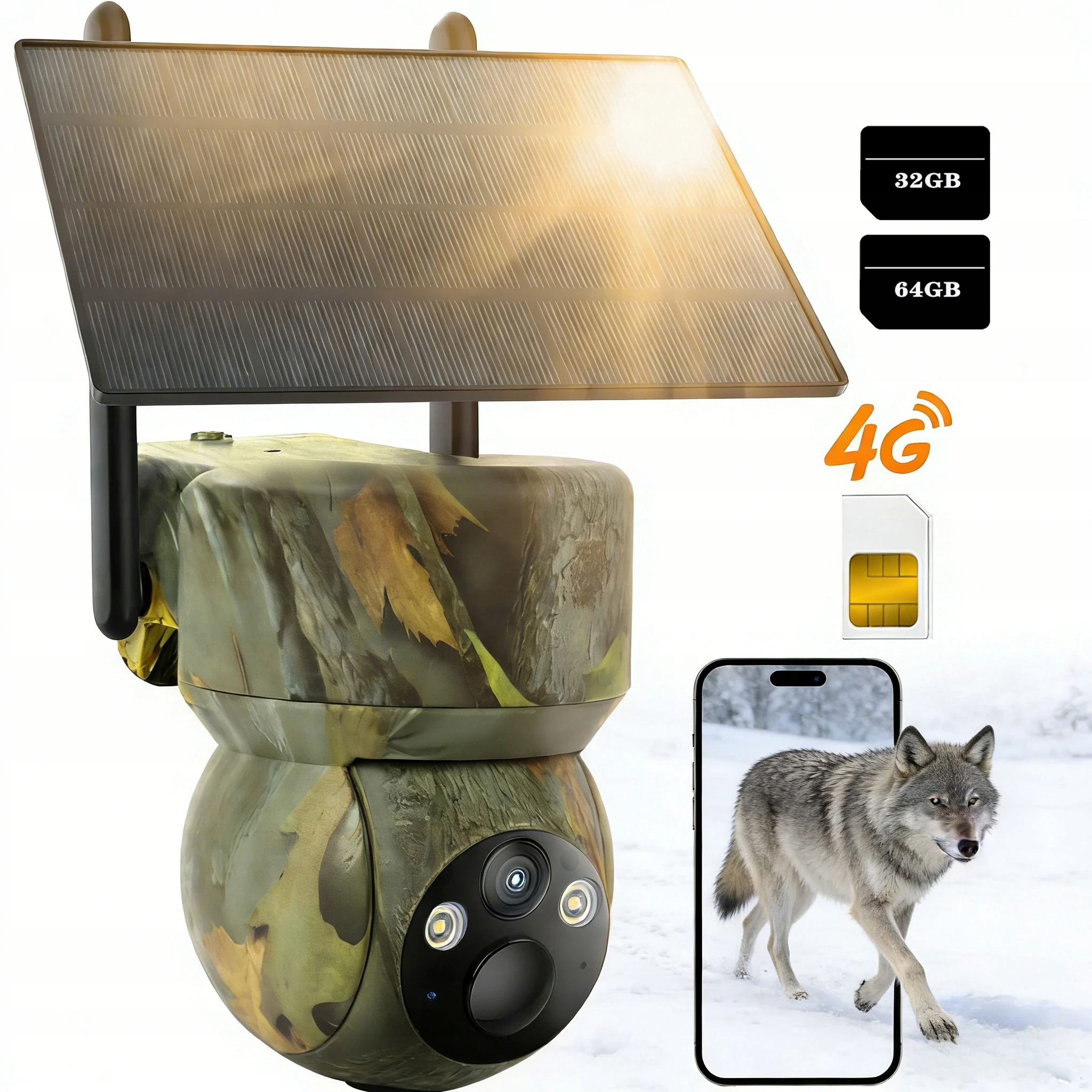 Mobilní kamera 4G Lte s Sim kartou a barevným nočním režimem 360°