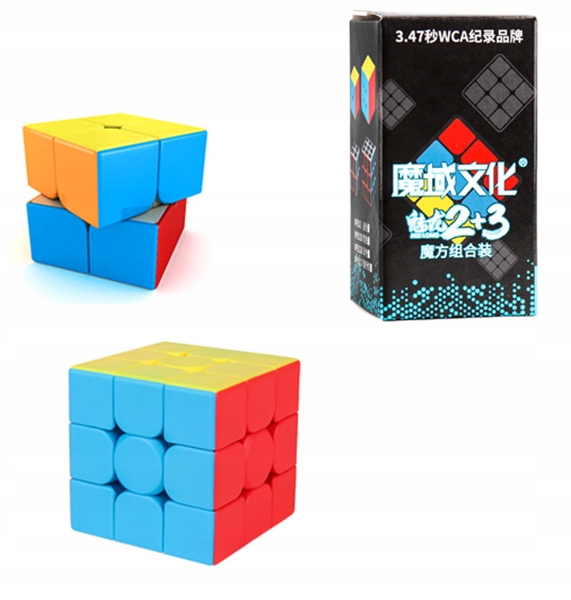 PROFESJONALNY ZESTAW KOSTKA 2x2x2 3x3x3 +PODSTAWKA Bohater / Bajka brak