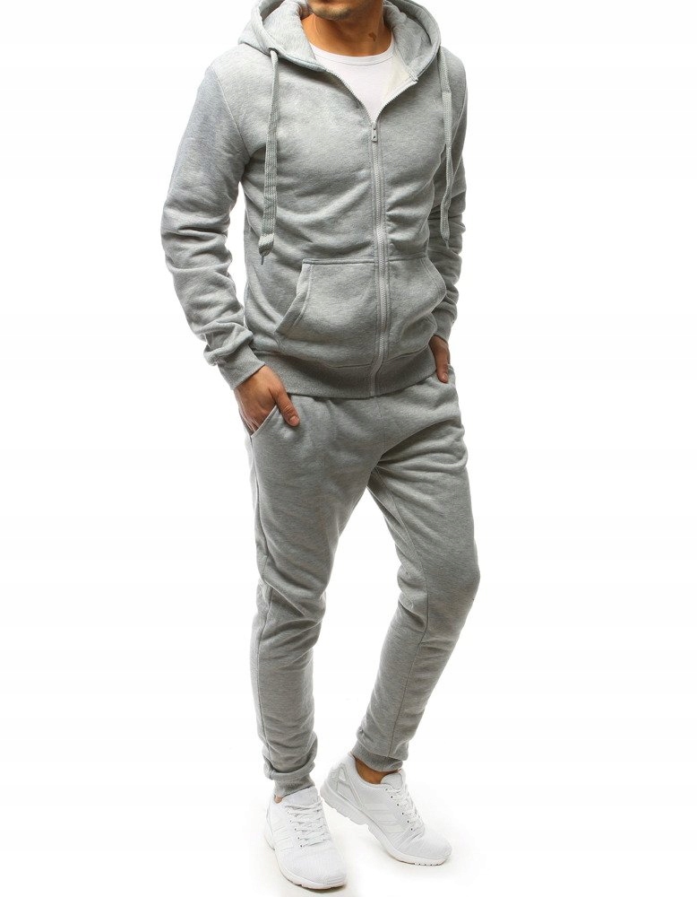 KOMPLET DRESOWY MĘSKI SPODNIE BLUZA JASNOSZARY ax0381 - XL Rozmiar XL