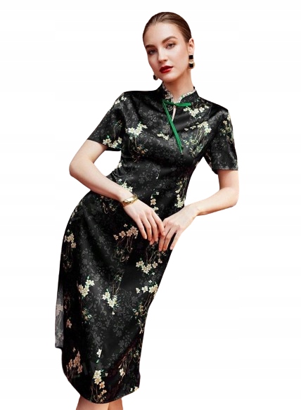 Šaty MIDI Černá Olověná S M Vzorem Lgg