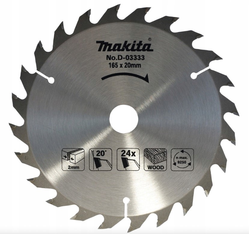 

Tarcza tnąca do drewna Makita D-03333 165 x 20 Z24