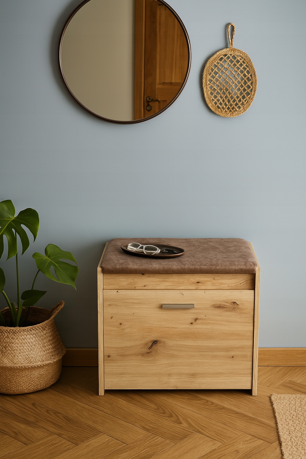 skrinka na topánky 60 cm sedadlo úložný priestor dub artisan