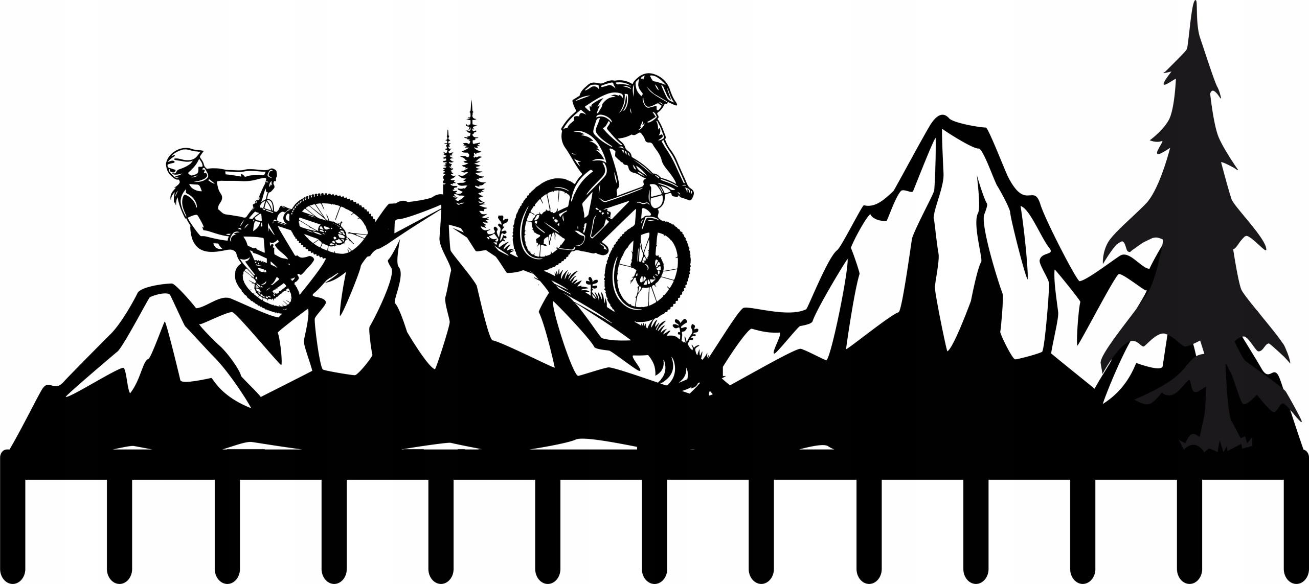 Vešiak na oblečenie veľký ozdobný enduro hory cyklista prilba bicykel 100x40 cm