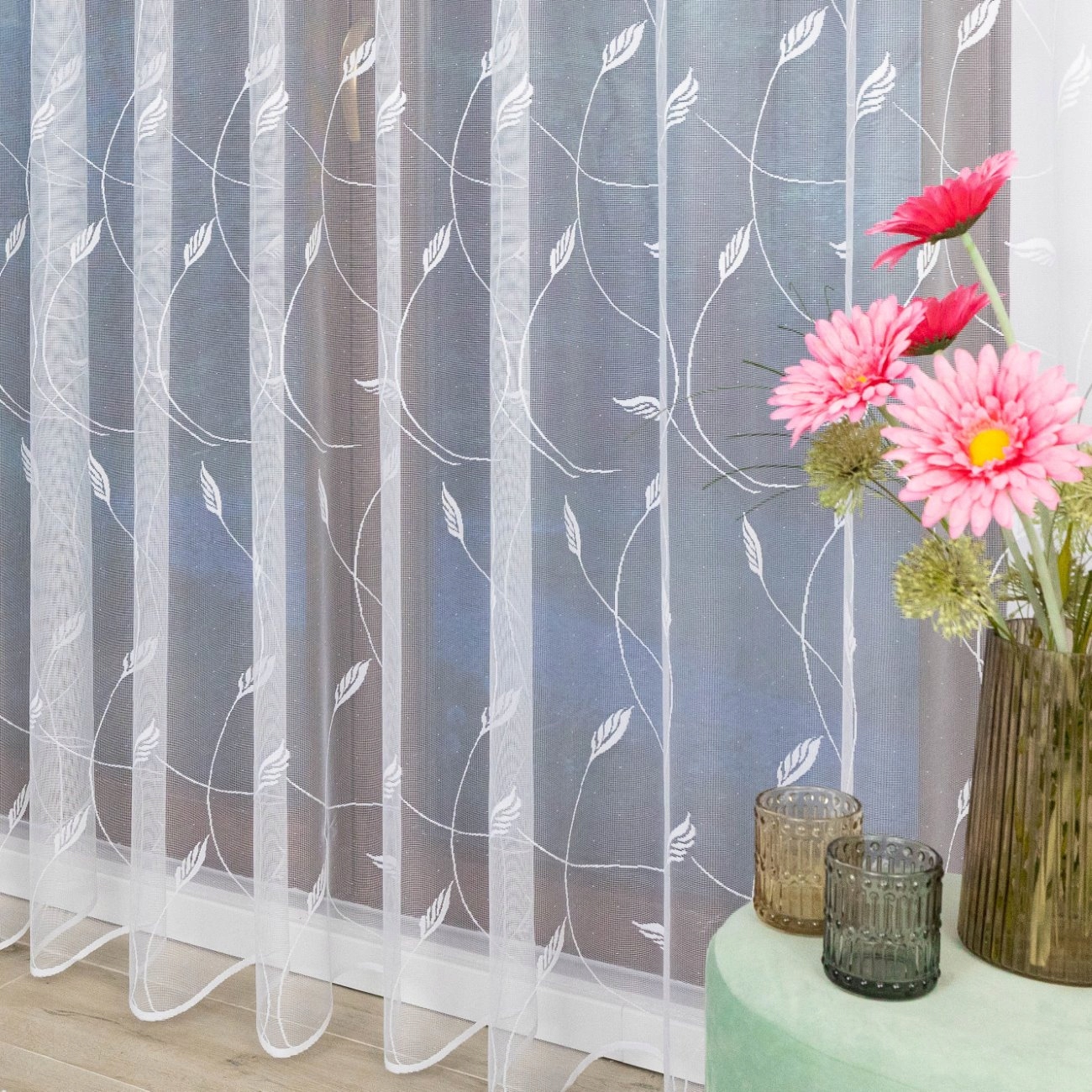 MGIEŁKA GOTOWA FIRANA Z PRZELOTKAMI ŻAKARD 200x150 Rodzaj Firana pojedyncza