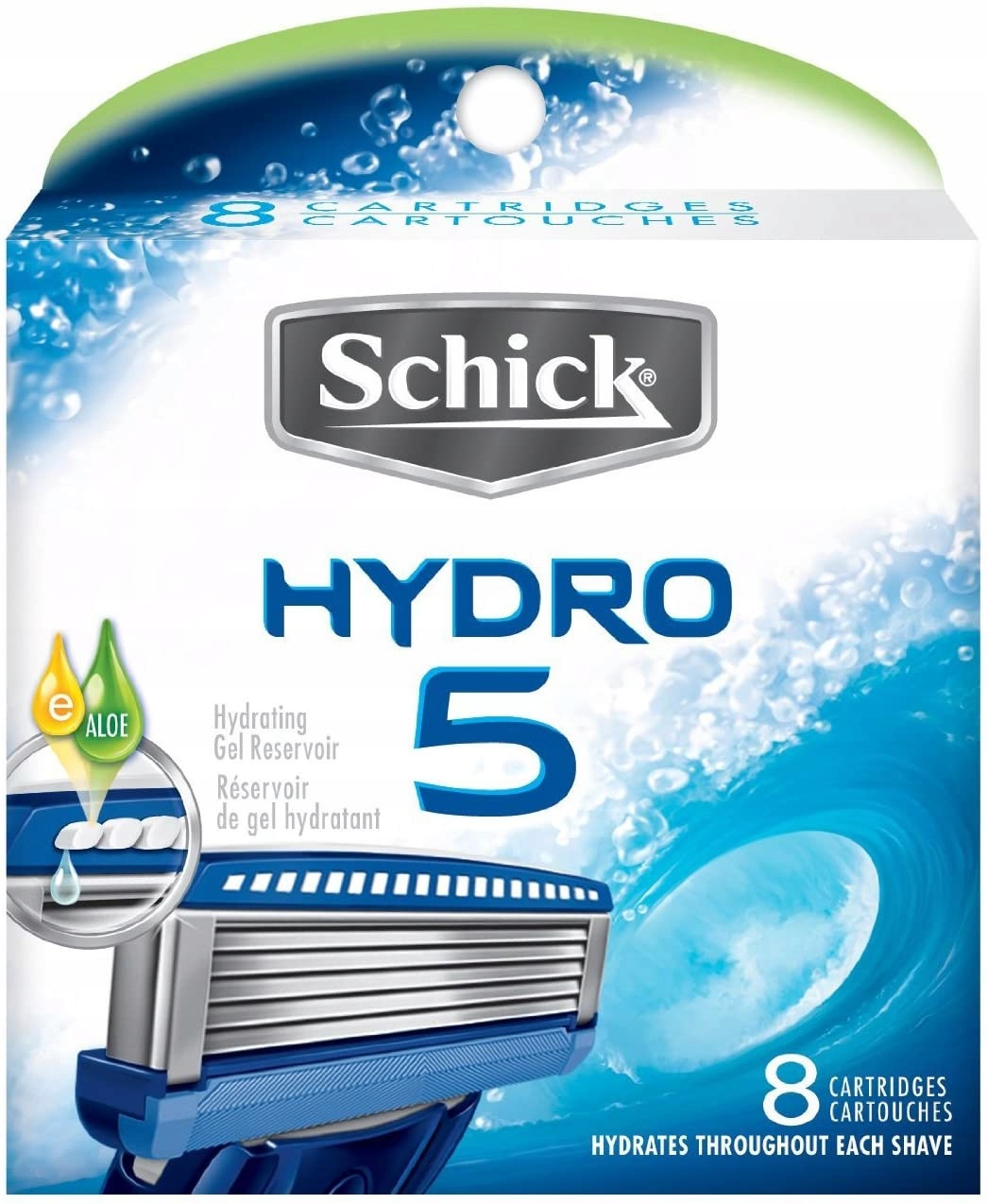 Schick Wilkinson Hydro5 aloe Vitamíny s náplní 8 ks, Usa