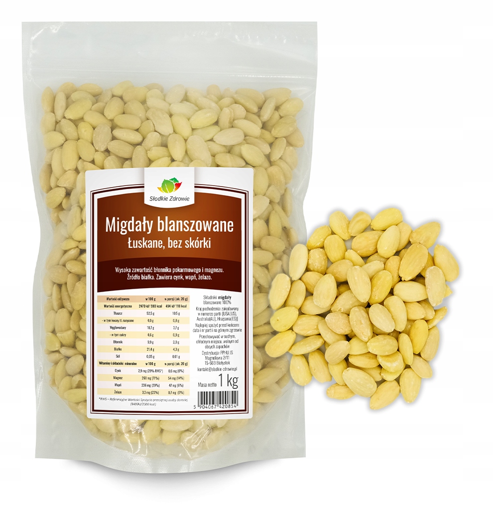 Levně Mandle Blanšírované loupané bez slupky čerstvé 1 kg