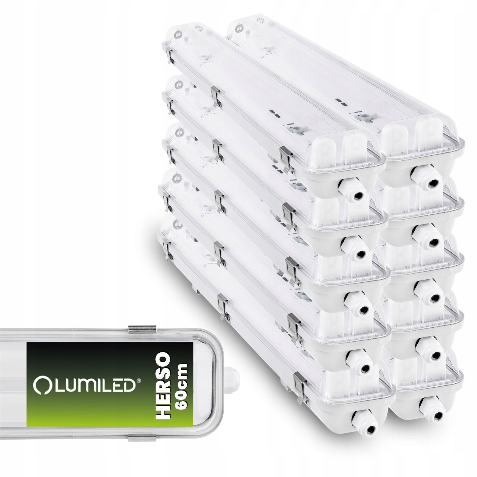 10 x Hermetické Led svietidlo 60 cm Lampa na žiarivky 2x T8 G13 na garáž