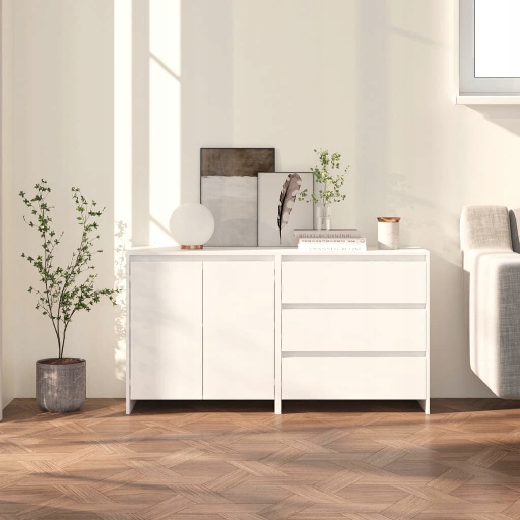 2-dielna bočná skrinka, biela, drevený materiál
