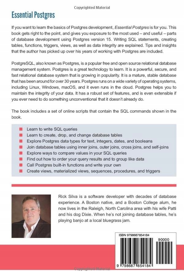 Silva, Rick Essential Postgres: Database Development using PostgreSQL Język publikacji angielski