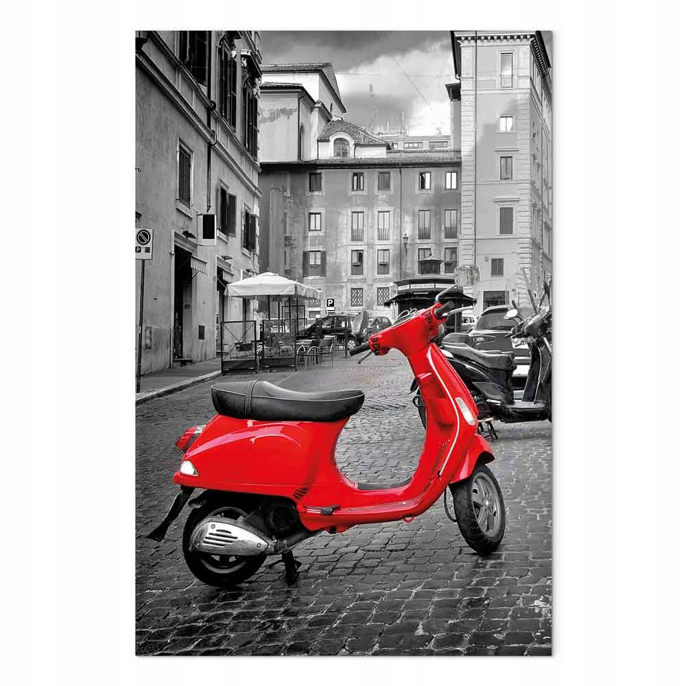Obraz na plátně canvas Itálie Město Řím Ulice Skútr Vespa 40x60 cm
