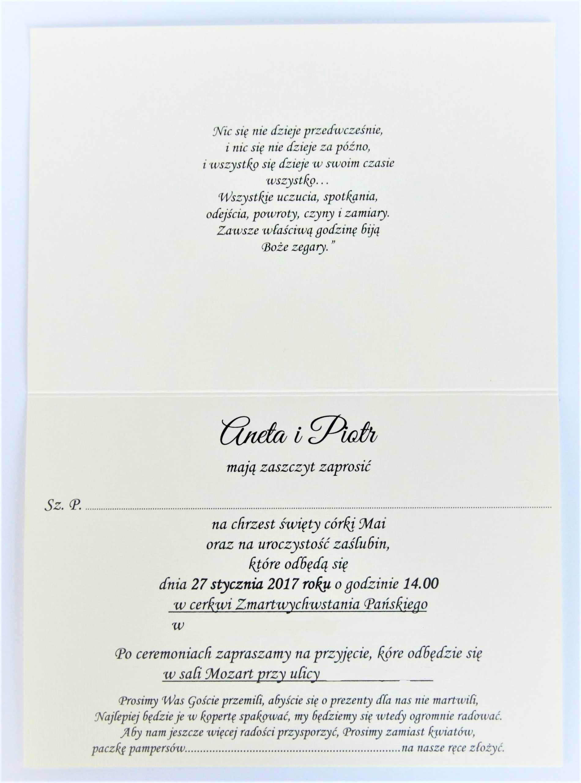 ZAPROSZENIA NA ŚLUB I CHRZEST zaproszenia chrzciny Kolor dominujący wielokolorowy