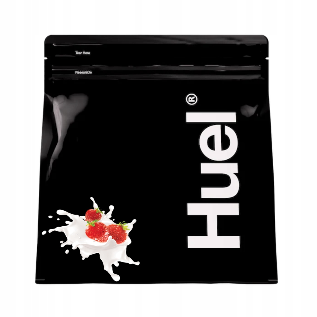 Huel Black Edition vysokoproteinová Jahody se smetanou, 17 jídel odměrka