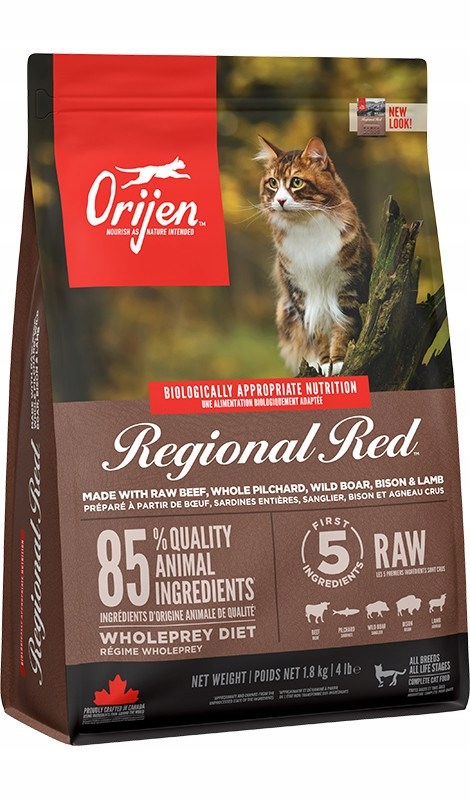 Levně Orijen Cat Regional Red – suché krmivo pro kočky – 1,8 kg