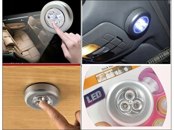 LAMPKA 3 LED SAMOPRZYLEPNA BATERIE DOTYKOWA Zasilanie bateryjne