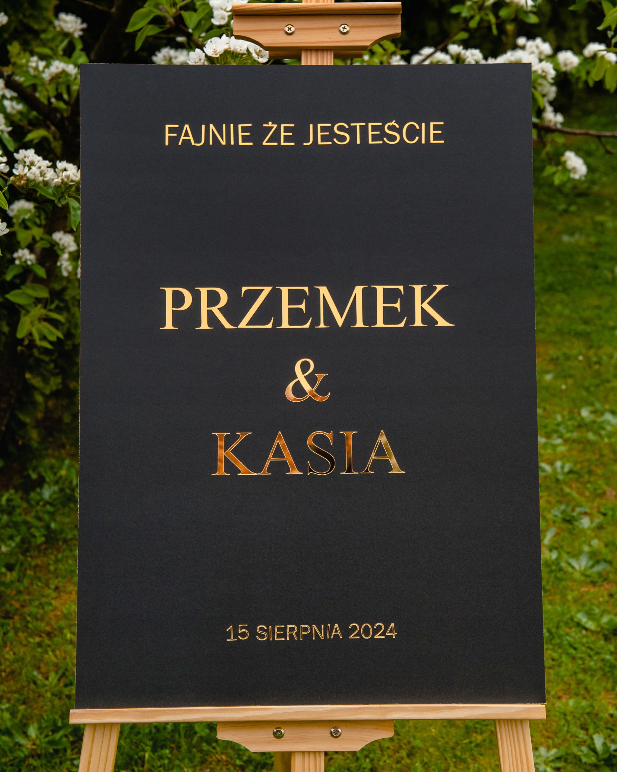 Tablica powitalna wesele ślub dekoracja prostokąt czarny TABŚ-8Z Marka Dekor Laser