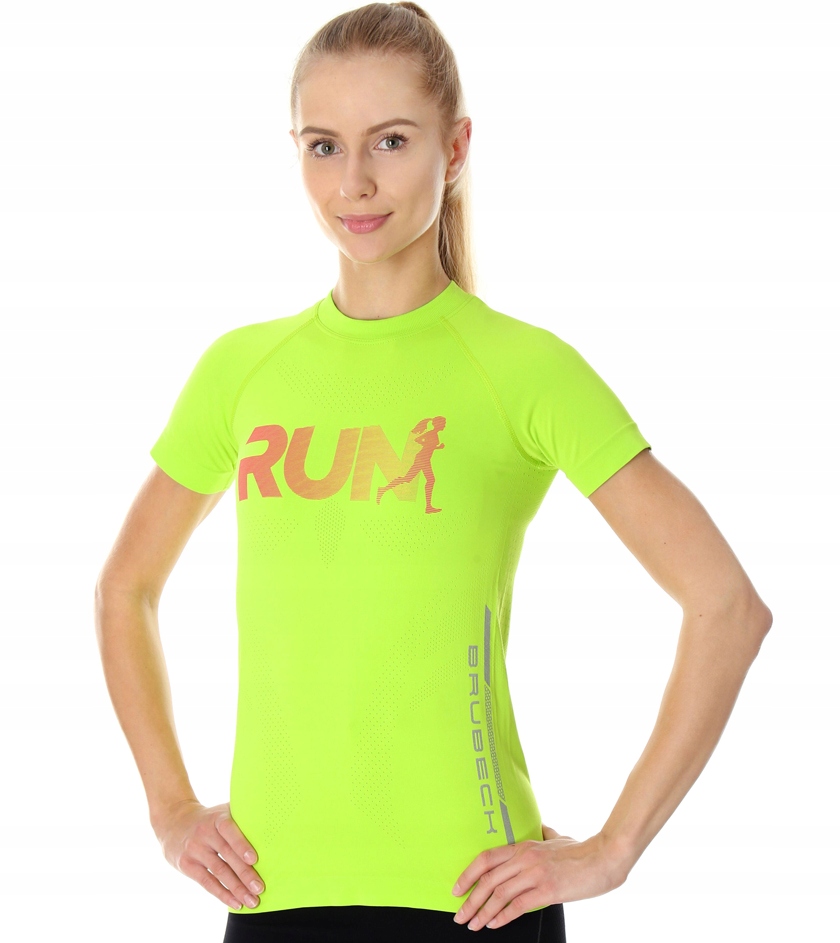 DAMSKA KOSZULKA SPORTOWA BRUBECK RUNNING BD66 Rękaw krótki rękaw