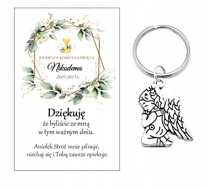 PODZIĘKOWANIE KOMUNIA ANIOŁEK DLA GOŚCI BRELOK MIX Marka inna