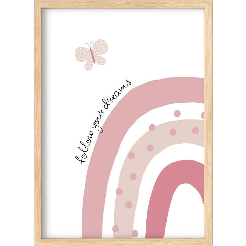 ZESTAW 3 PLAKATÓW 30X40 RÓŻOWE JEDNOROŻEC TĘCZA MIŚ LOVE MOTYL KUCYK KONIK Długość 40 cm