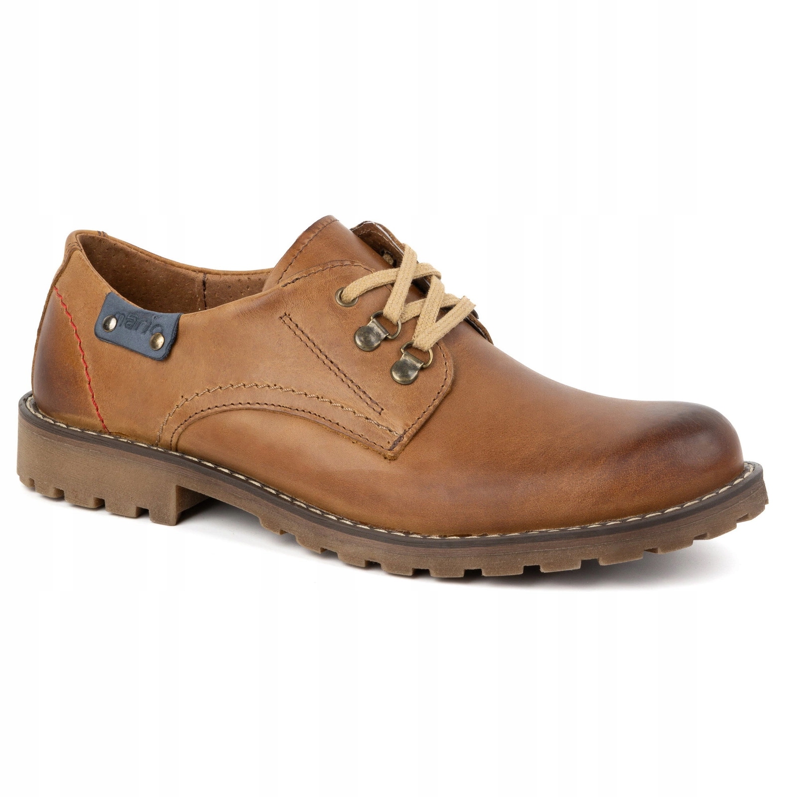 Pánské boty trapery kožené šněrovací Polské 812MP červené 40