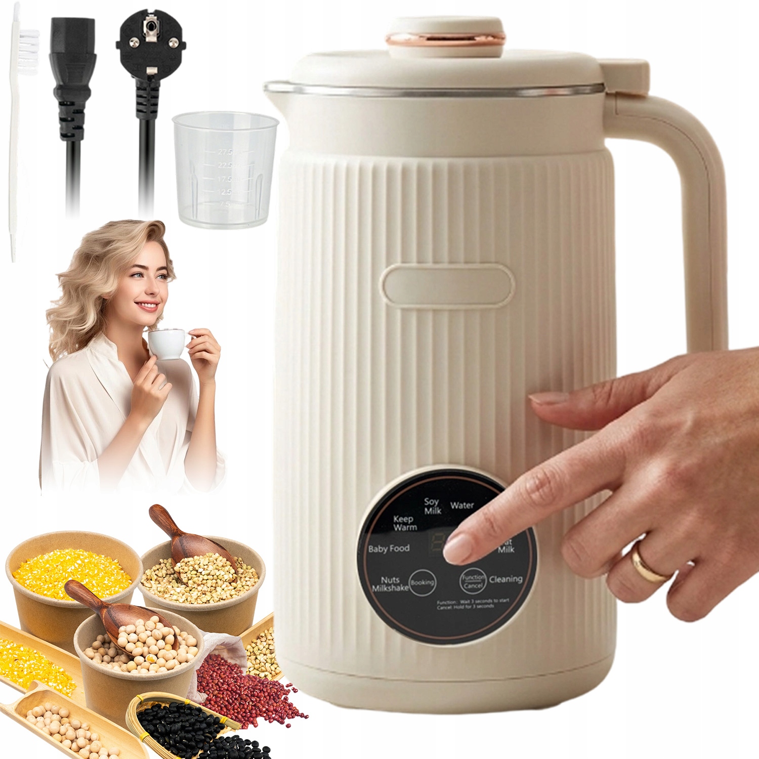 Automatický Mixér 1200 ML 800 W 12 Čepelí Na Ořechové Mléko A Polévku