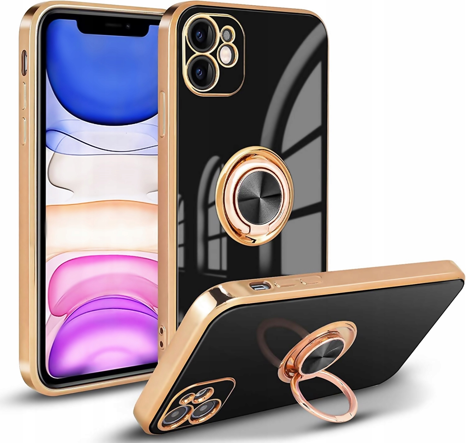 

Etui Plating Ring case do Apple iPHONE 11 +szkło