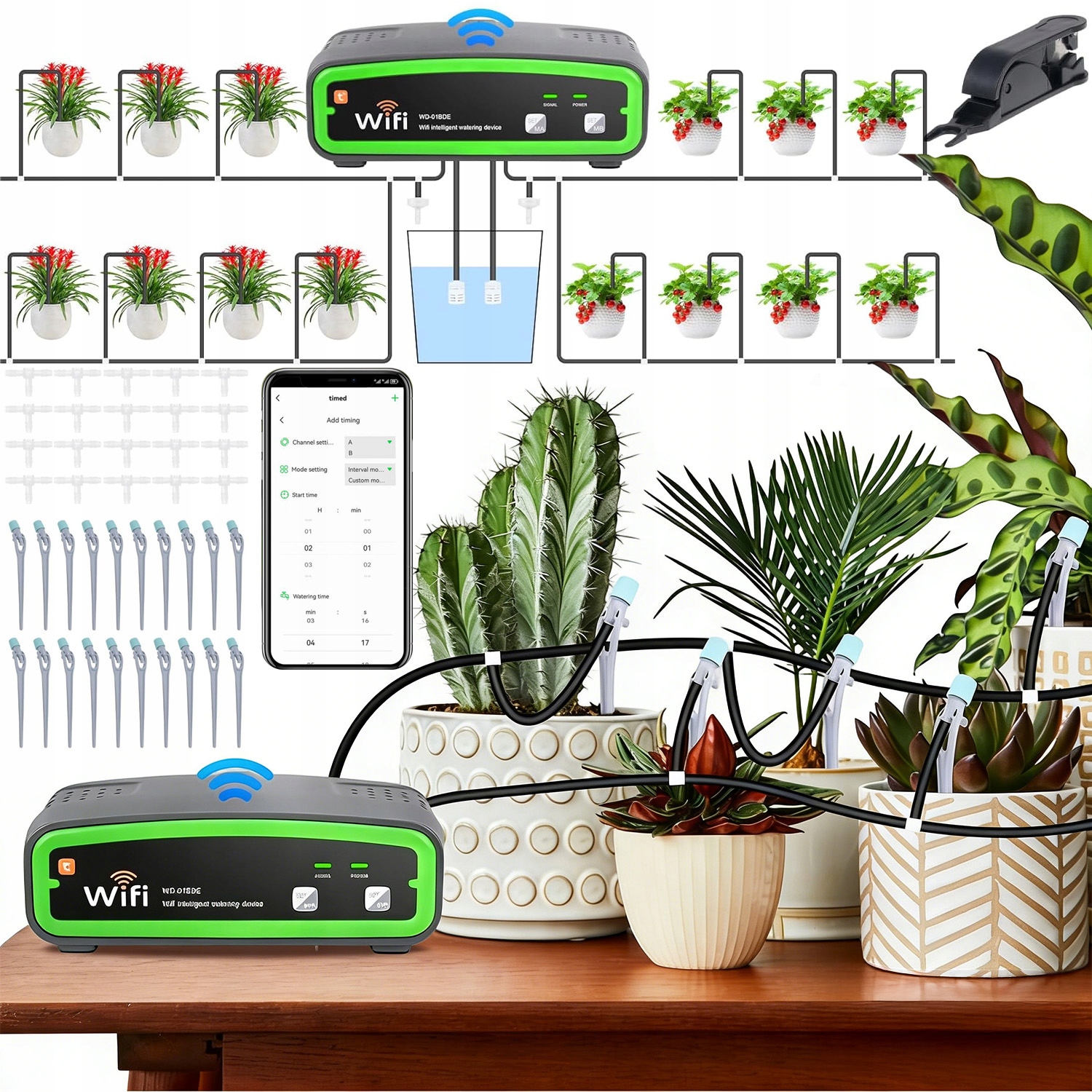 Systém Automatického Inteligentního Zavlažování Rostlin Sada Wi-fi/usb