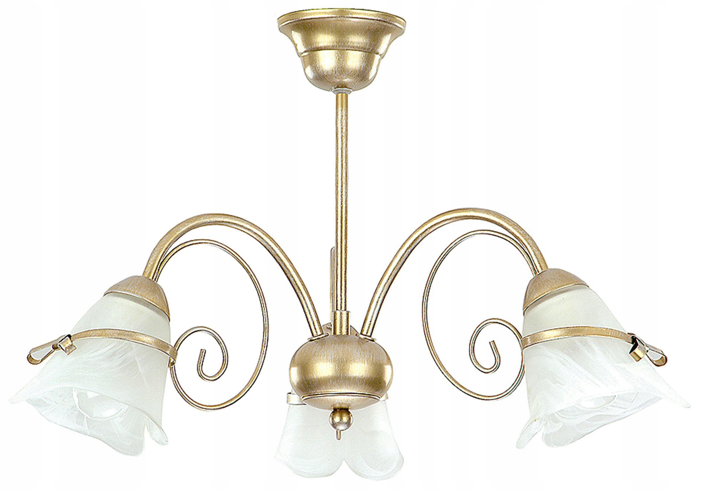 Stropná lampa luster Kokarda Zlatá 3xE14 klasická do obývačky