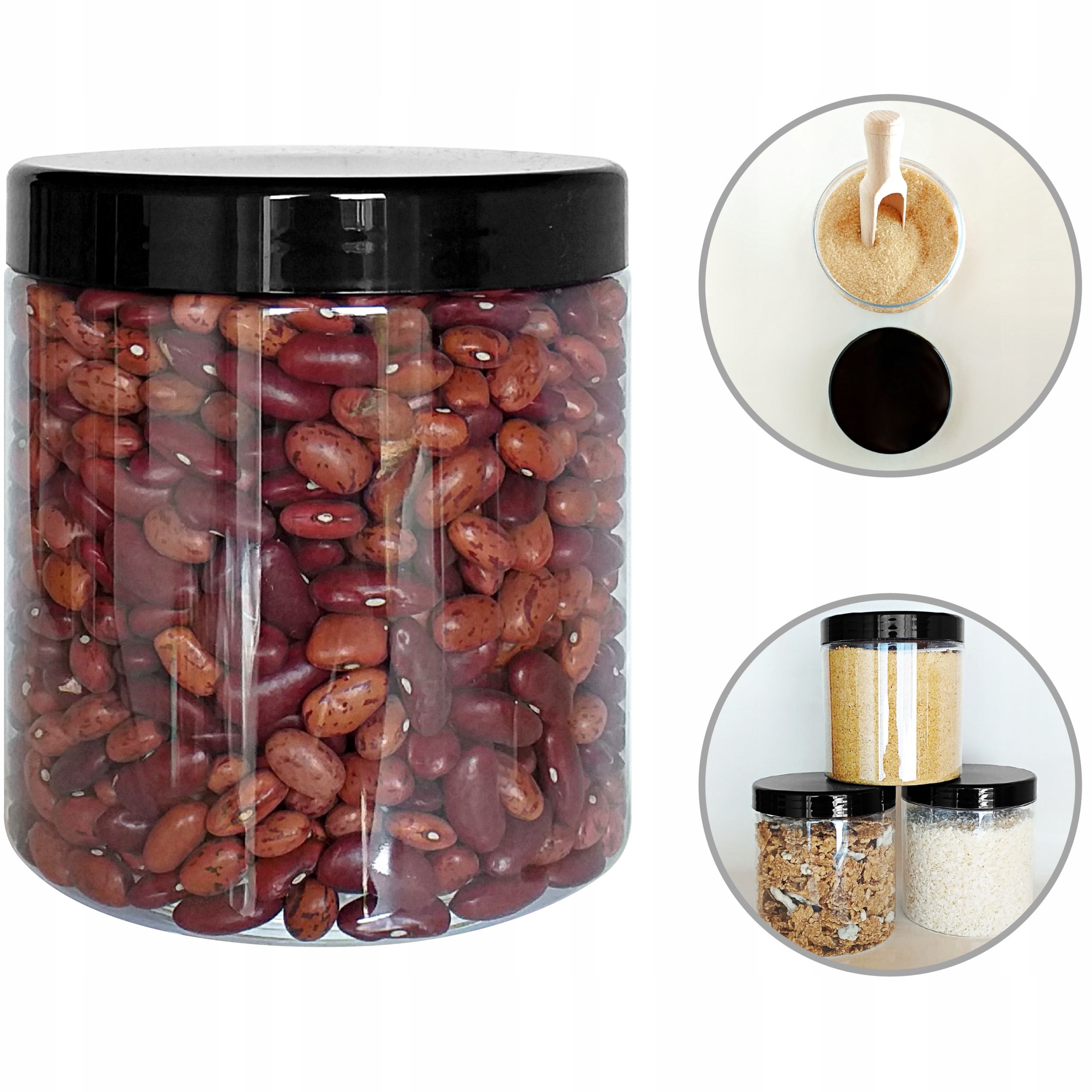 POJEMNIK do przechowywania żywności 750ml słoik na żywność PET 750 ml Cechy dodatkowe możliwość mrożenia