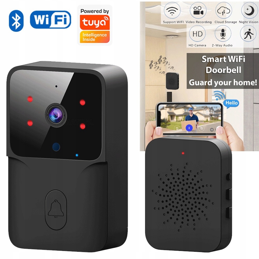 Tuya M8 wideodomofon dzwonek domowy bezprzewodowy zdalny monitoring wifi