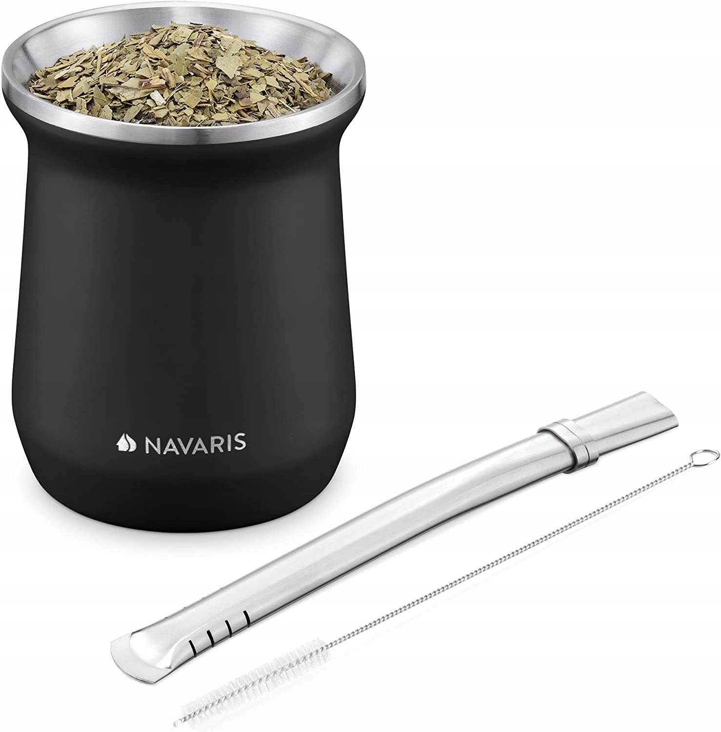 Levně Šálek Na Yerba Mate S Čističem S Bránkou, Nerezová Ocel 300ML