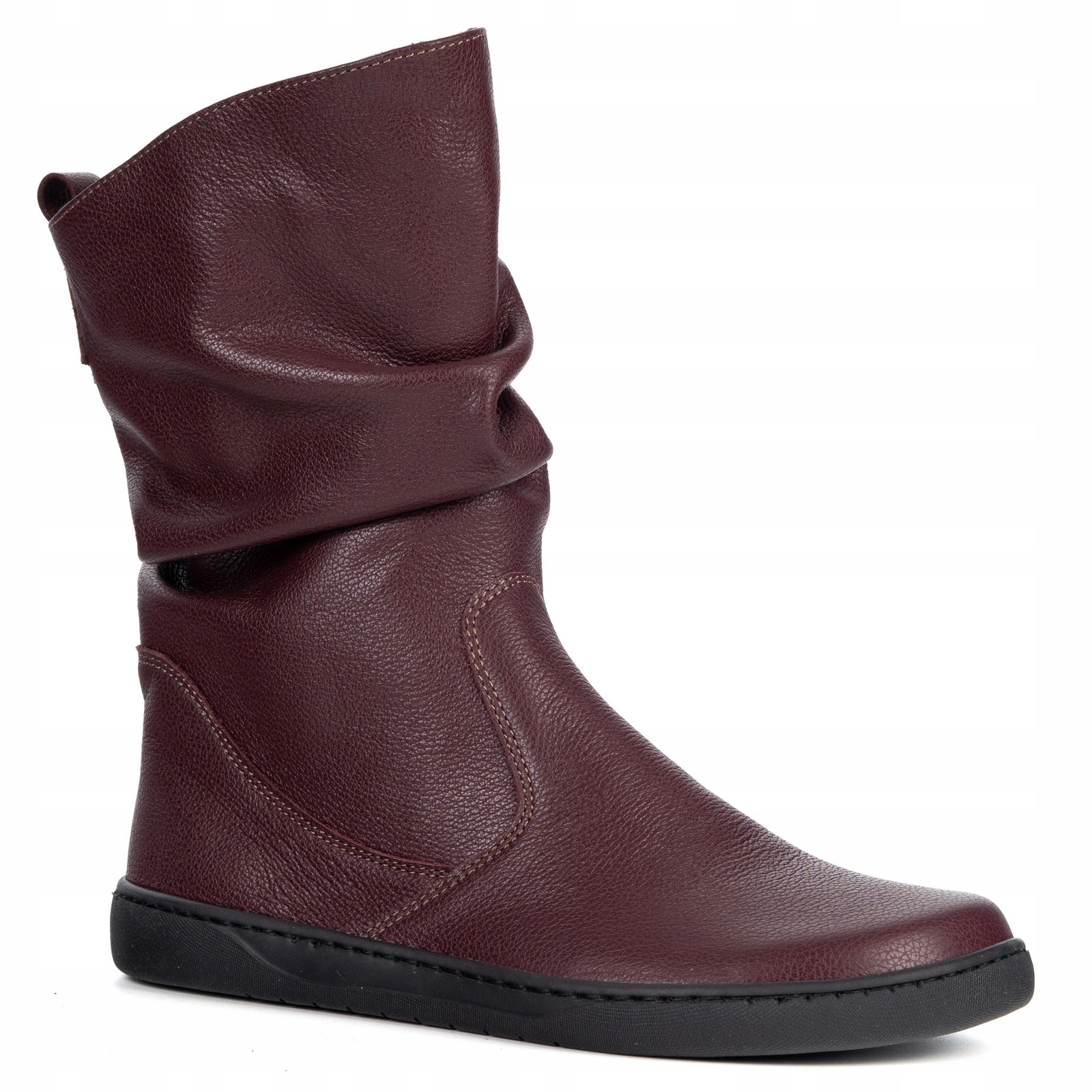 Dámské kotníkové boty barefoot boty Freja polské vínové lico 40