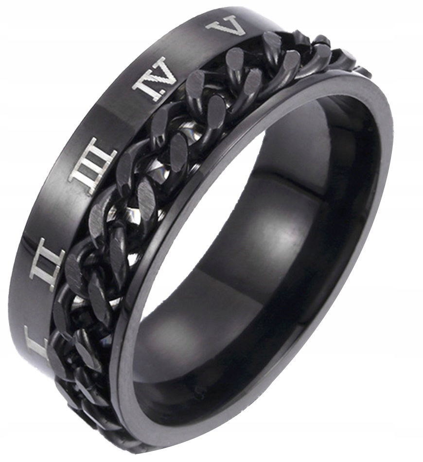 PIERŚCIEŃ SYGNET ŁAŃCUCH ROCK PUNK STAL STALOWY