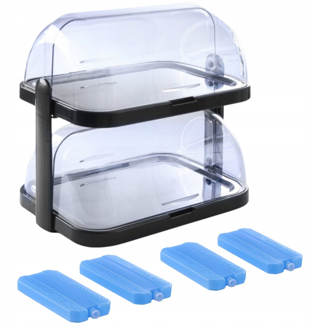 Hendi Witrynka podwójna z 4 wkładami chłodzącymi 440x320x(H)440 mm