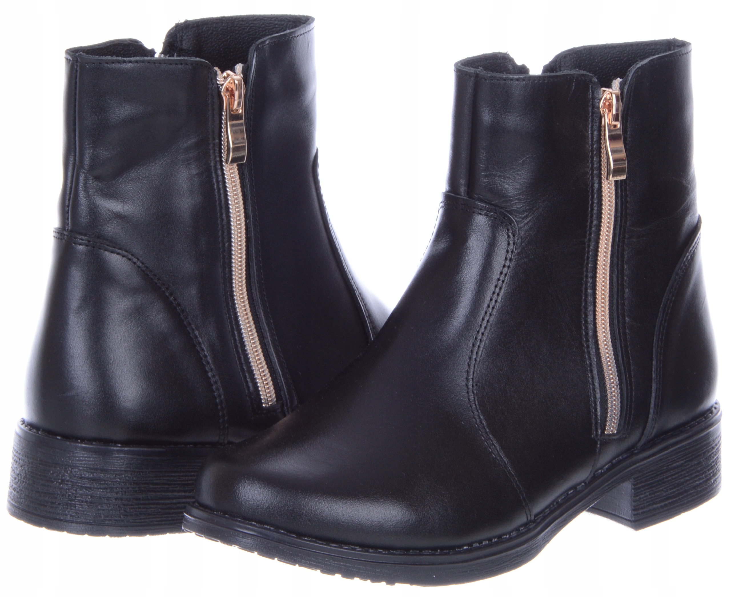 Černé zateplené kožené Kotníkové Boty Zimní boty Dámské Ovčí vlna Zámky 37