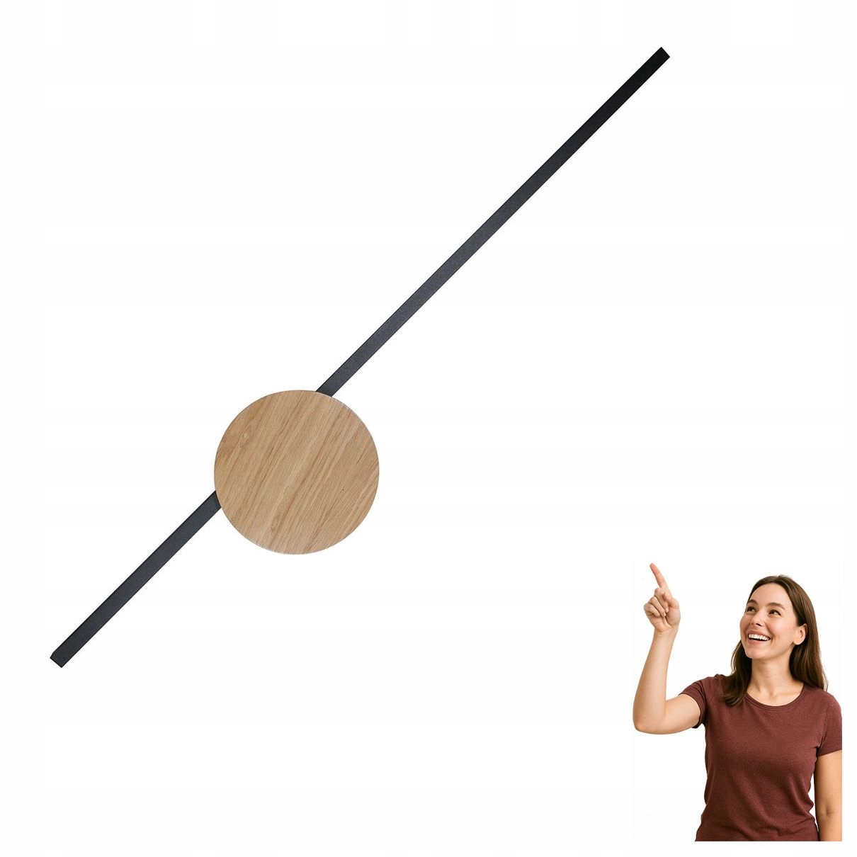 Led nástenné svietidlo 36W Java II Black Wood 1441 Tk Lighting