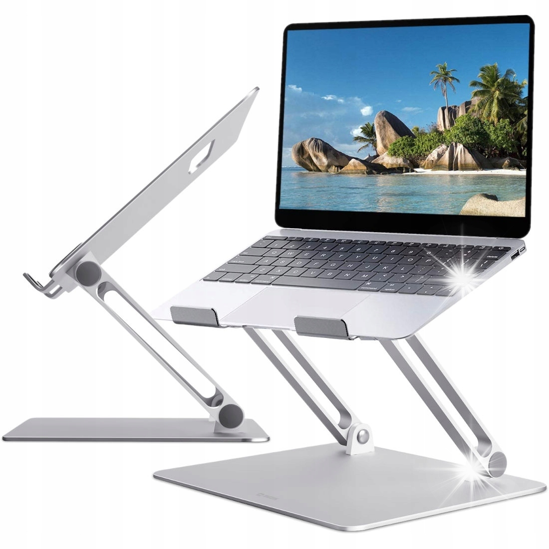 MOZOS LS2-ALU PODSTAWKA POD LAPTOPA ALUMINIOWA REGULOWANA SREBRNA DO BIURA