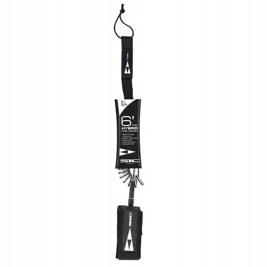 leash Sic Maui Hybrid Coil/Straight 6'x7mm Black One Size: One Size