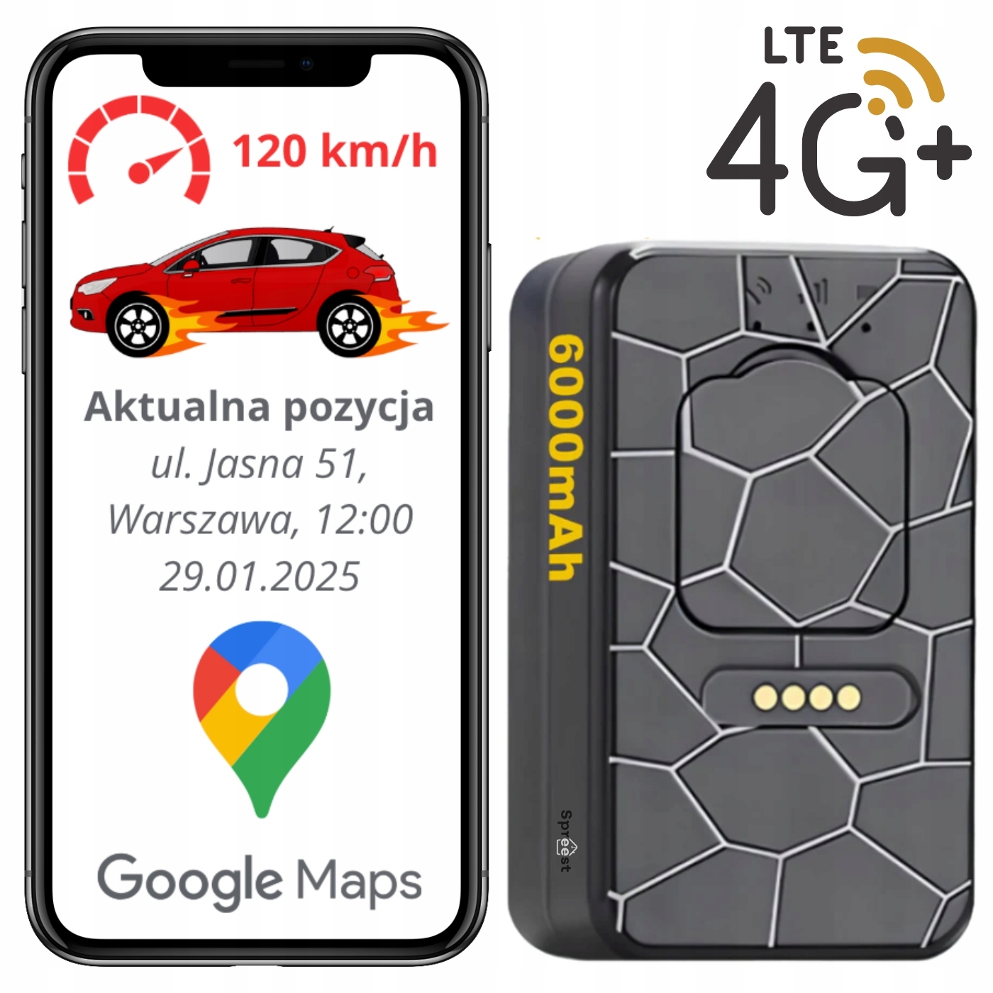 Gps Lokátor 4G Mini Pro Vozidla Kola Auta Magnet Tracker G50M 6000 mAh