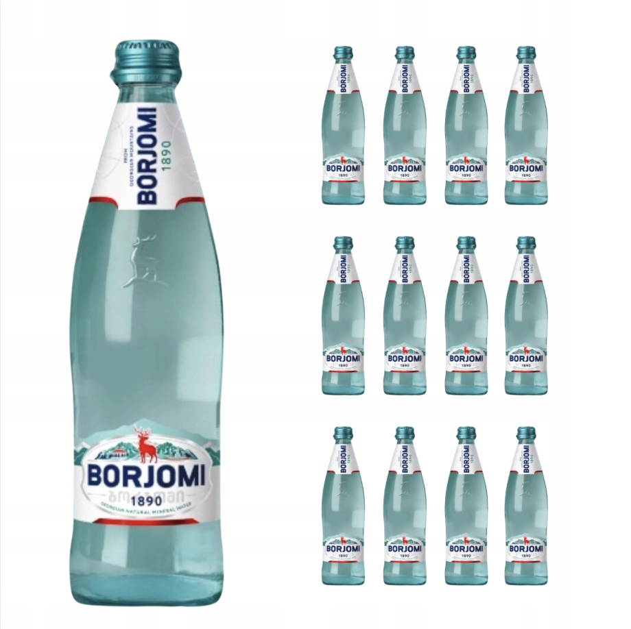 Woda Borjomi 500ml szkło Gruzja zdrowa wysokozmineralizowana Oryginalna