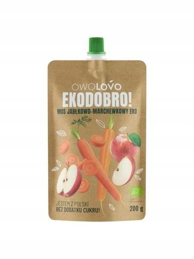 Levně 8 x Owolovo jablkovo-mrkvová pěna Bio 200 g