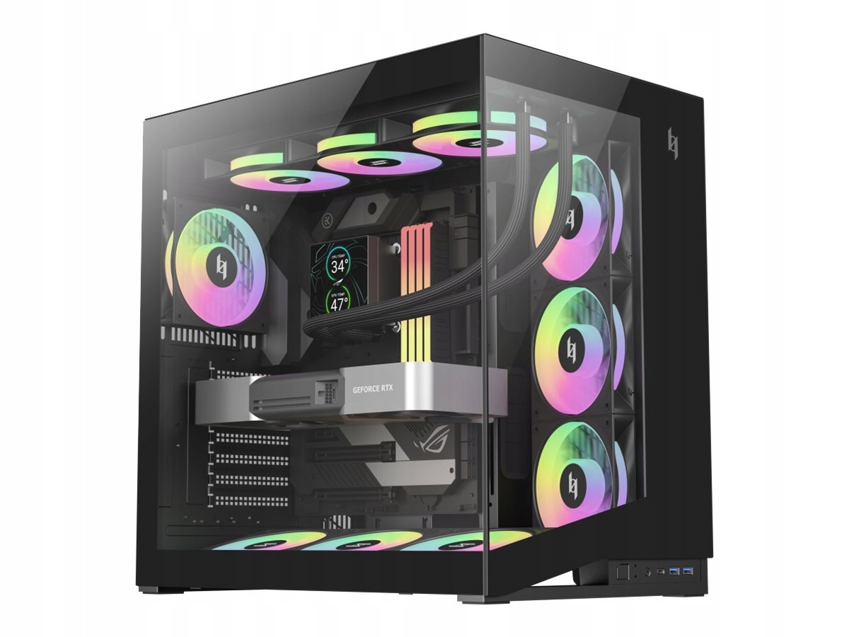 Gamemax Nex C56 Bk Obudowa Atx Mid-Tower 270° Argb Usb-c
