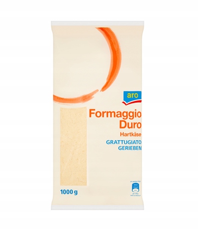 aro Tvrdý strouhaný sýr 1 kg Vynikající pro pizzu a těstoviny